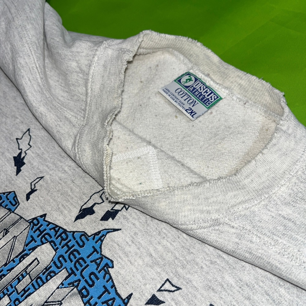 Vintage 90s Discus Athletic North Carolina Tar Heels Sleeveless Sweatshirt 2XL - Picture 3 of 5